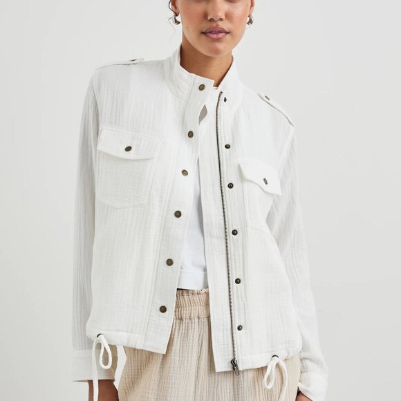 Rails Collins Gauze White Button-Up Jacket XXL - Picture 1 of 11